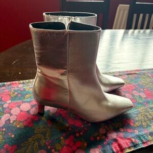 Boots Metallic Silver Heeled Boots